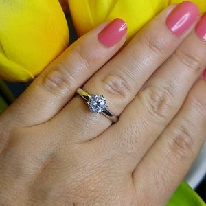 Diamonique Brilliant Cut Solitaire Ring